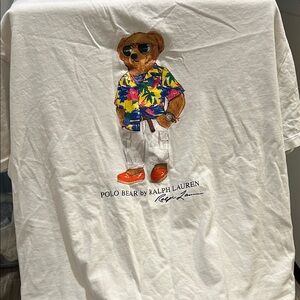 Polo by Ralph Lauren White Tee with Colorful Bear Design
